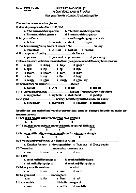 Đề thi trắc nghiệm môn Tiếng Anh Khối 12 (Hệ 7 năm) - Trường THPT Ninh Hải